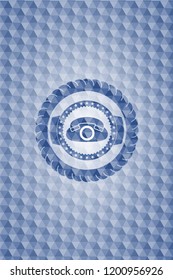 phone icon inside blue polygonal badge.