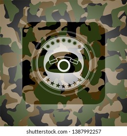 phone icon inside camouflage texture