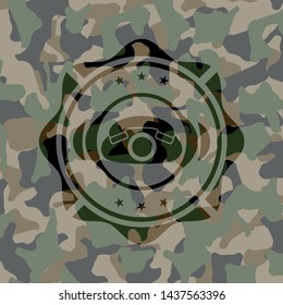 phone icon inside camouflage texture