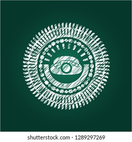 phone icon inside chalk emblem