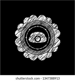 phone icon inside chalk emblem