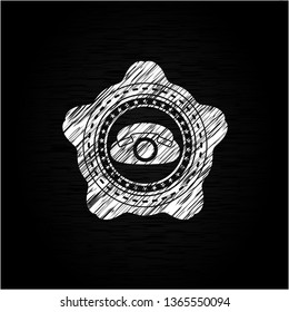 phone icon inside chalk emblem