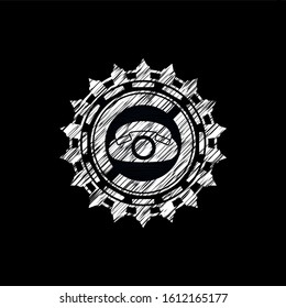 phone icon inside chalk emblem