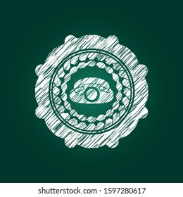 phone icon inside chalkboard emblem