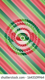 phone icon inside christmas emblem background.
