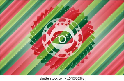 phone icon inside christmas style badge..