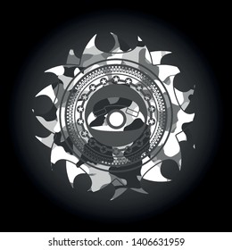 phone icon inside grey camo emblem