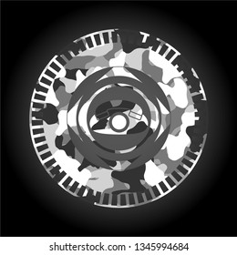 phone icon inside grey camouflage texture