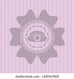phone icon inside pink icon or emblem
