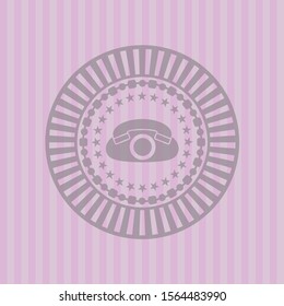 phone icon inside pink icon or emblem