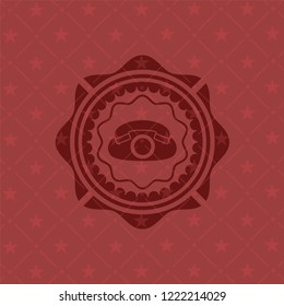 phone icon inside red icon or emblem