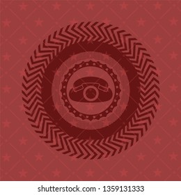 phone icon inside red emblem