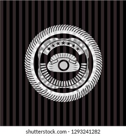 phone icon inside silver badge