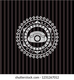 phone icon inside silver shiny emblem