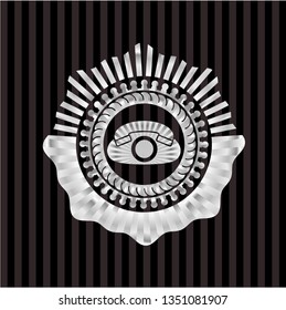 phone icon inside silver shiny emblem