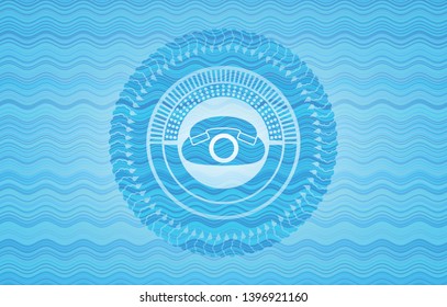 phone icon inside water representation badge.