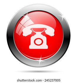Phone icon. Internet button on white background. 