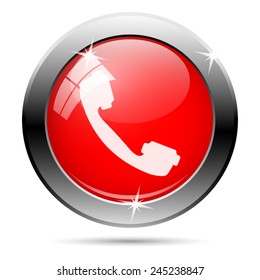 Phone icon. Internet button on white background. 