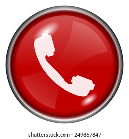 Phone icon. Internet button on white background. 
