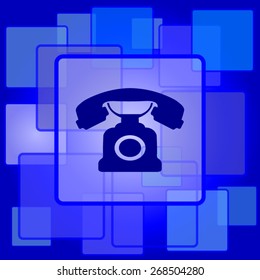 Phone icon. Internet button on abstract background. 