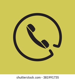   phone   icon,  isolated. Flat  design.