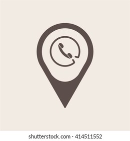 Phone,  icon,  isolated. Flat  design.