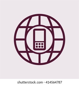 Phone  icon,  isolated. Flat  design.