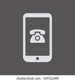 Phone  icon,  isolated. Flat  design.