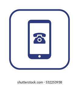Phone  icon,  isolated. Flat  design.