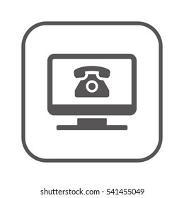 Phone  icon,  isolated. Flat  design.