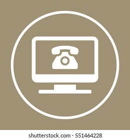 Phone  icon,  isolated. Flat  design.