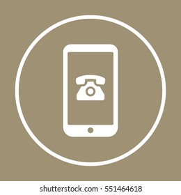 Phone  icon,  isolated. Flat  design.