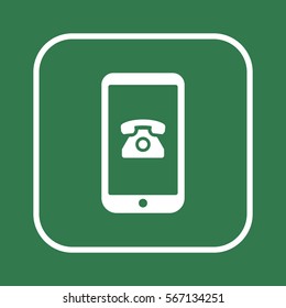 Phone  icon,  isolated. Flat  design.