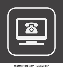 Phone  icon,  isolated. Flat  design.