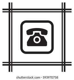 Phone  icon,  isolated. Flat  design.
