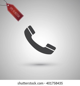 Phone icon isolated on gray backgorund. EPS 10 vector