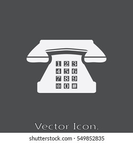 Phone icon isolated sign symbol and flat style for app, web and digital design. Vector illustration.