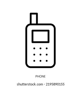 phone icon. Line Art Style Design Isolated On White Background