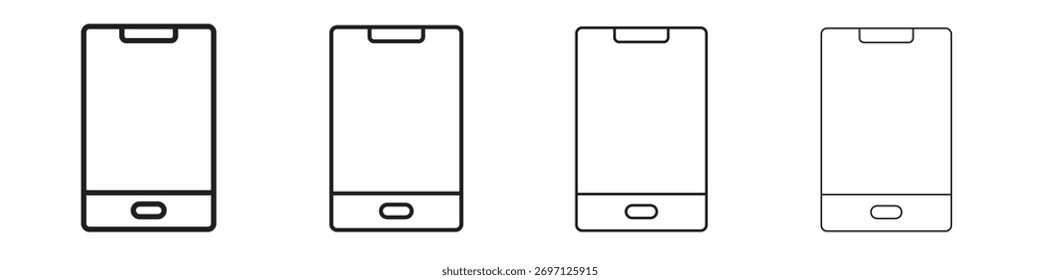 Diseño de línea de icono de teléfono. conjunto de iconos de Vector de línea delgada.