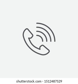 Phone icon in linear style. Telephone symbol. call vector illustration.