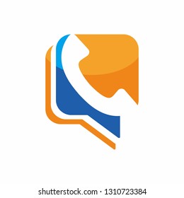 Phone icon logo design template vector illustration