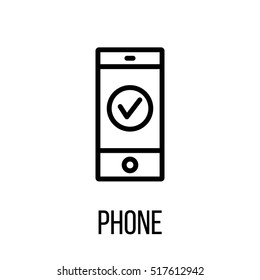 Phone icon or logo in modern line style. High quality black outline pictogram for web site design and mobile apps. Vector illustration on a white background.