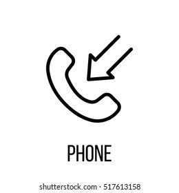 Phone icon or logo in modern line style. High quality black outline pictogram for web site design and mobile apps. Vector illustration on a white background.