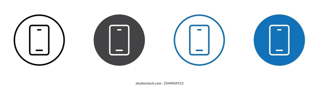 Phone icon Logo sign in thin line outline