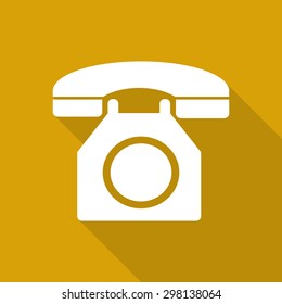 phone icon with long shadow.