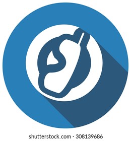 phone icon with long shadow