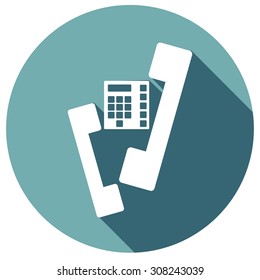 phone icon with long shadow