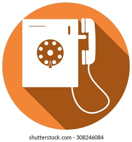 phone icon with long shadow