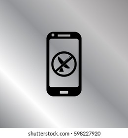 Phone icon, lost signal vector illustration