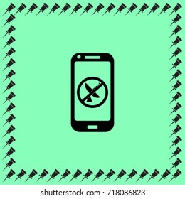 Phone icon, lost signal vector illustration